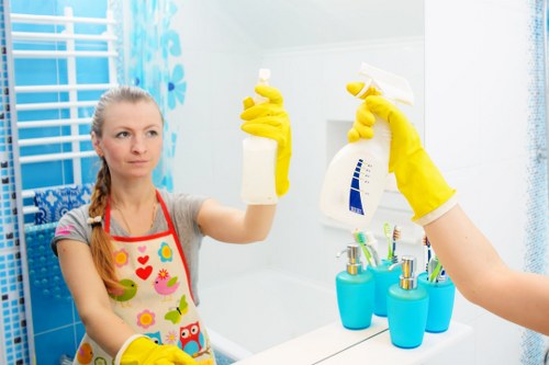 Cleaner preparing a Knightsbridge property for move-in cleaning