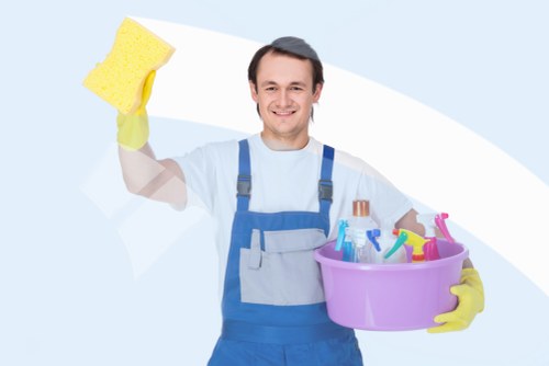 Person using accessible website features on a cleaning service page