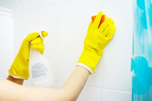 Careful sorting of household items during a Knightsbridge clearance